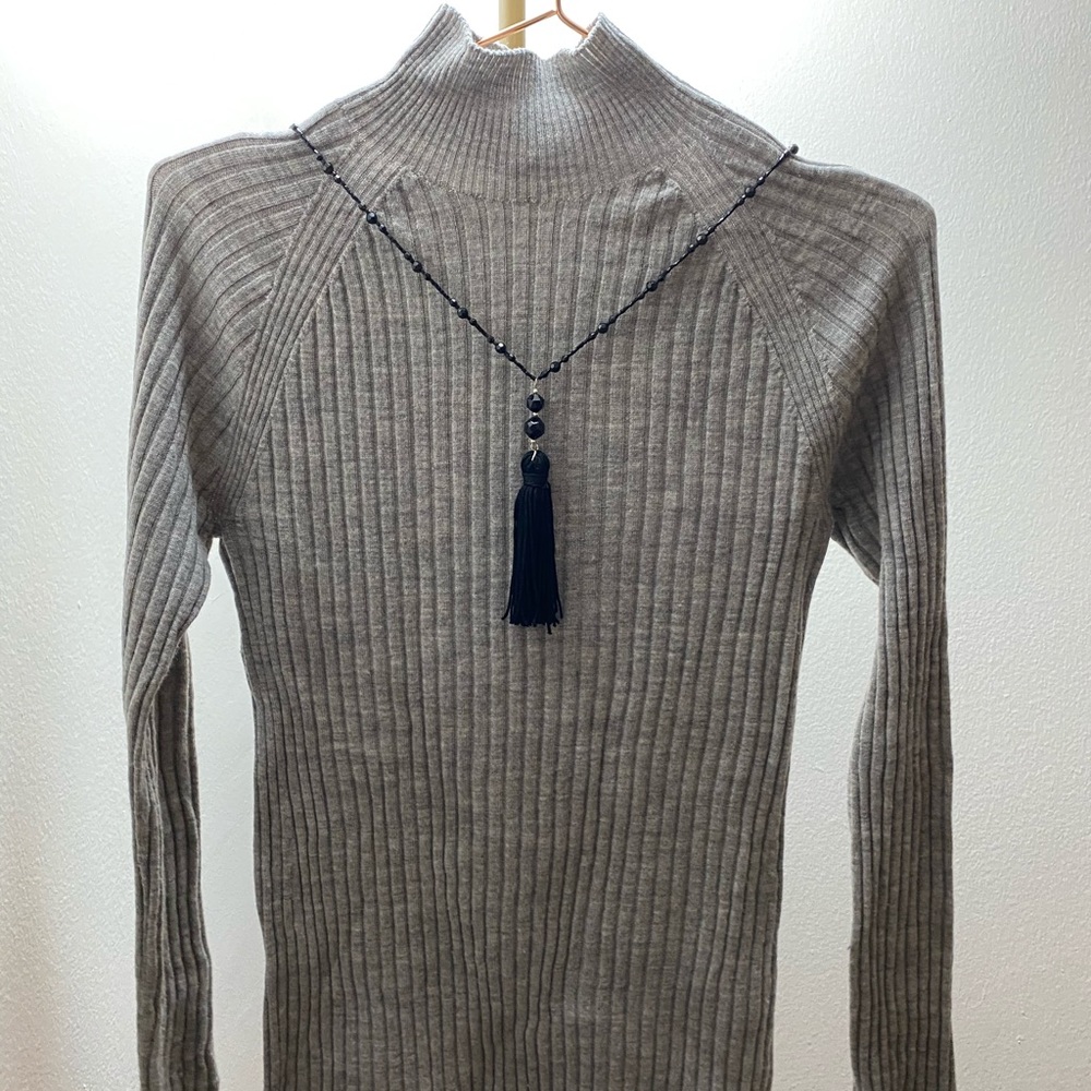 Grey turtleneck blouse